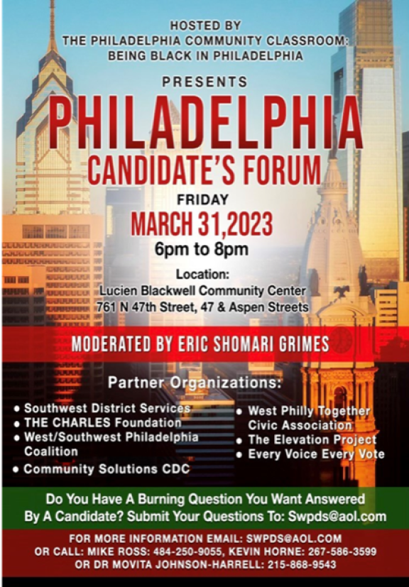 Philadelphia Candidate's Forum Flyer
