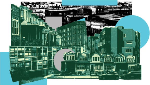 Illustration of housing styles in Philadelphia