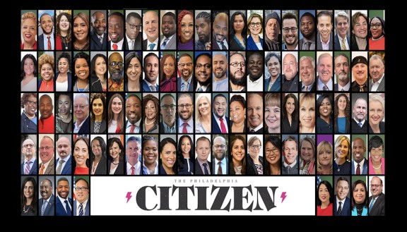 Collage of dozens of headshots of Philadelphia political candidates