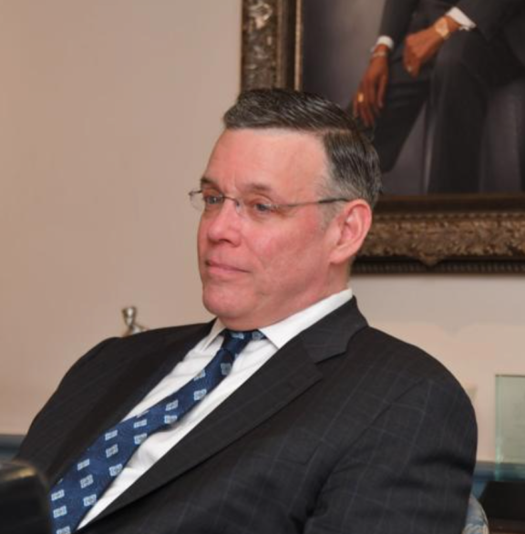 Jeff brown sitting in office of The Philadelphia Tribune