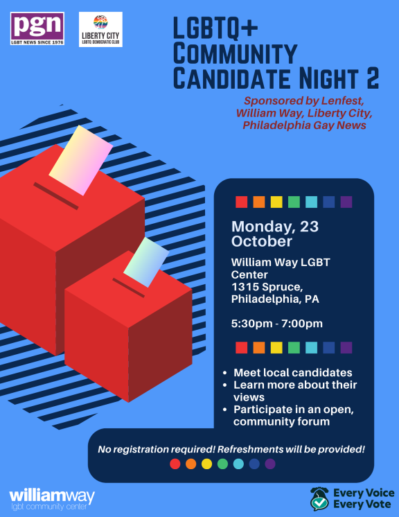 LGBT+ Community Candidate flyer