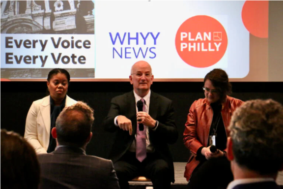 Kevin Mahoney, CEO of University of Pennsylvania Health System, at the WHYY News Business Breakfast