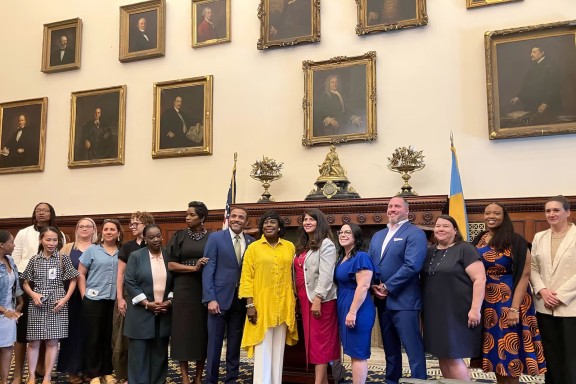 Cherelle Parker with education stakeholders