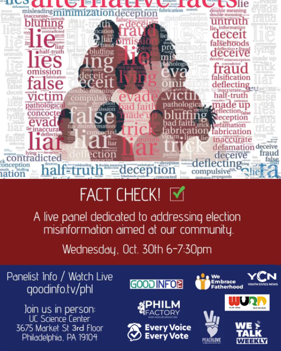 Flyer for the live stream of Fact Check event