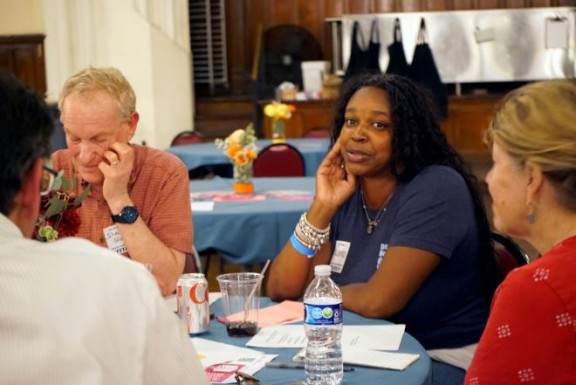 Participants at the June deep canvassing event at Broad Street Love.