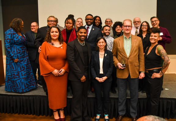 Honorees during the inaugural Philadelphia LGBTQ+ Hall of Fame Awards at the Museum of the American Revolution. (Photo: Kelly Burkhardt)