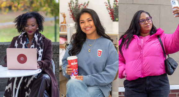 Three content creators: Davida Janae (@phillyinfluencermixer), Candice Nguyen (@tropicalcandice) and Cierra Williams (@cierralikeseggs) (Madasyn Andrews for Technical.ly and Metro Philly)