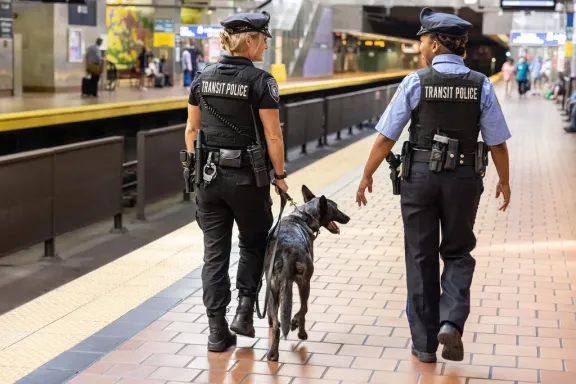 SEPTA police officers patrol on the Broad Street line. (SEPTA)