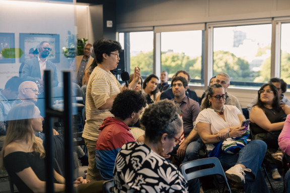 A group of attendees at the June 4 Every Voice, Every Vote 202 Grant Launch event at Lenfest's headquarters in Philadelphia