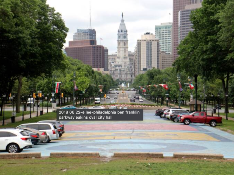 Looking east toward City Hall from Eakins Oval