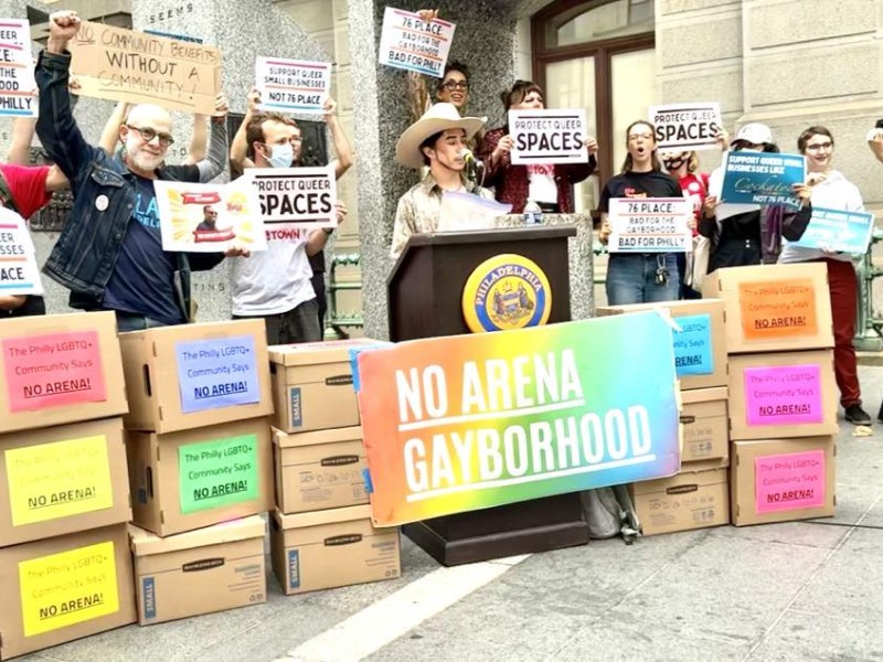 LGBTQ+ Protesters in front of City Hall 