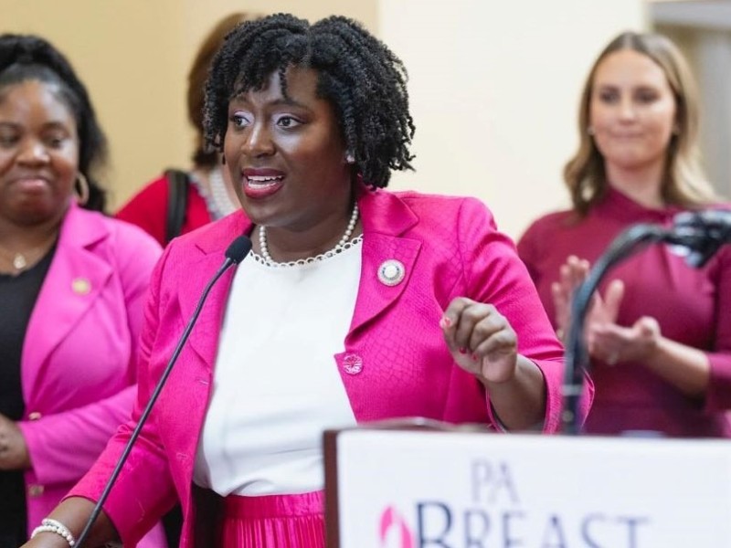 Joanna McClinton speaking at PA state house