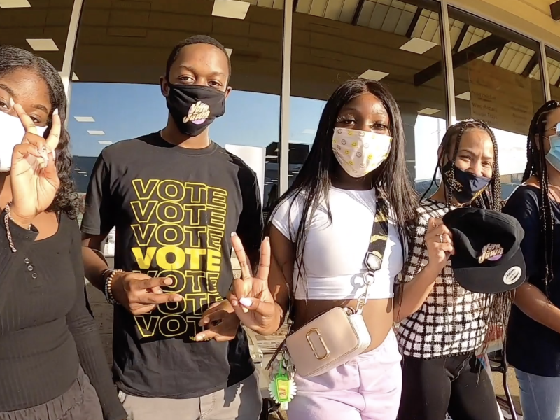 Young people supporting democracy 