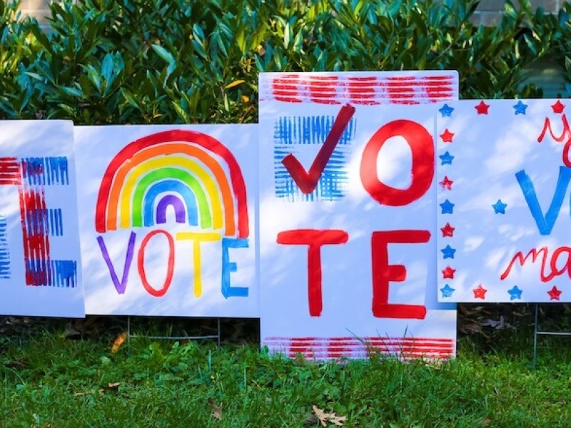 A VOTE sign from Kid Made Modern.