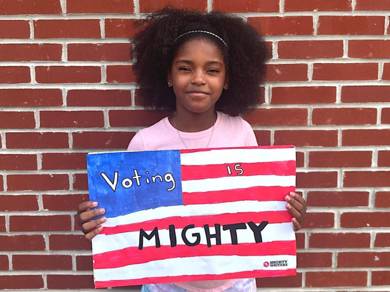 Mighty Writers’ youth literacy is teaching about the importance of writing and civic engagement. Photo courtesy of Mighty Writers.