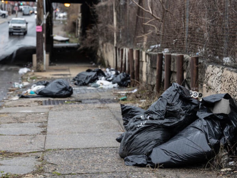 Image of trash bags on curb