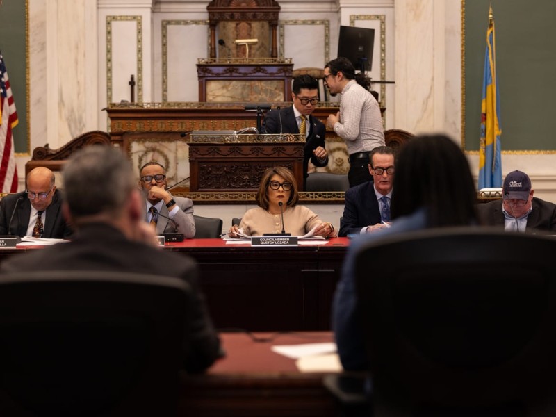 City council members at a hearing