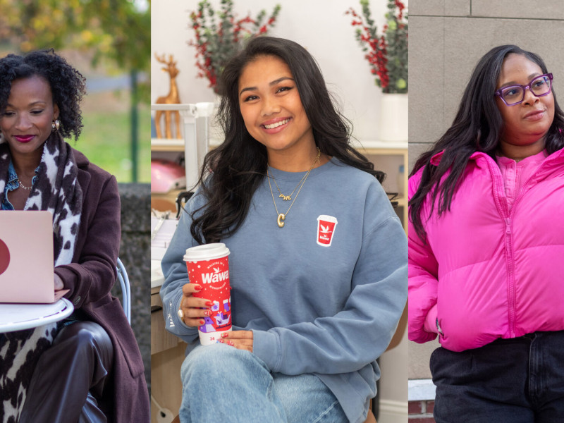 Three content creators: Davida Janae (@phillyinfluencermixer), Candice Nguyen (@tropicalcandice) and Cierra Williams (@cierralikeseggs) (Madasyn Andrews for Technical.ly and Metro Philly)