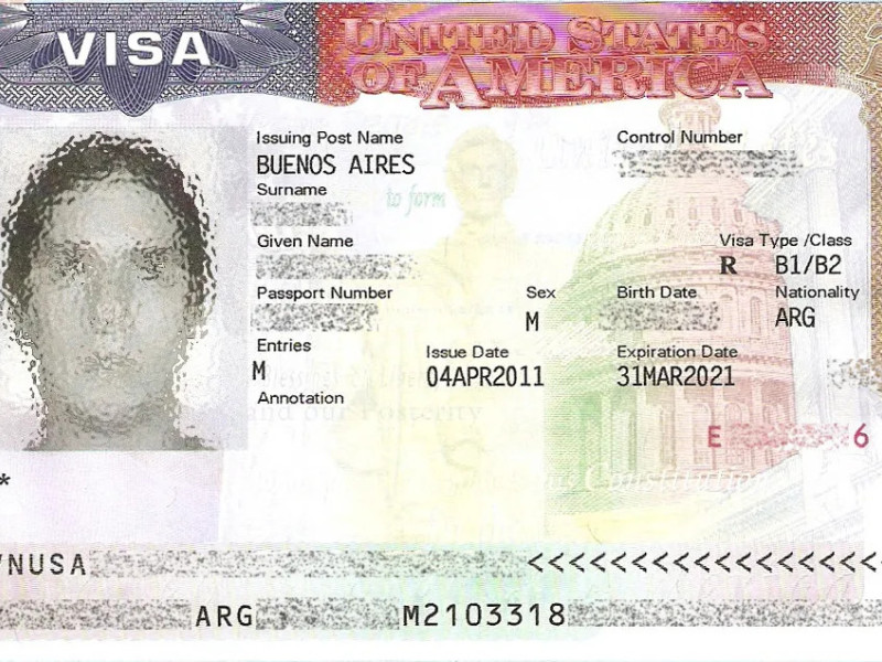 Partially blurred image of a Visa identification card