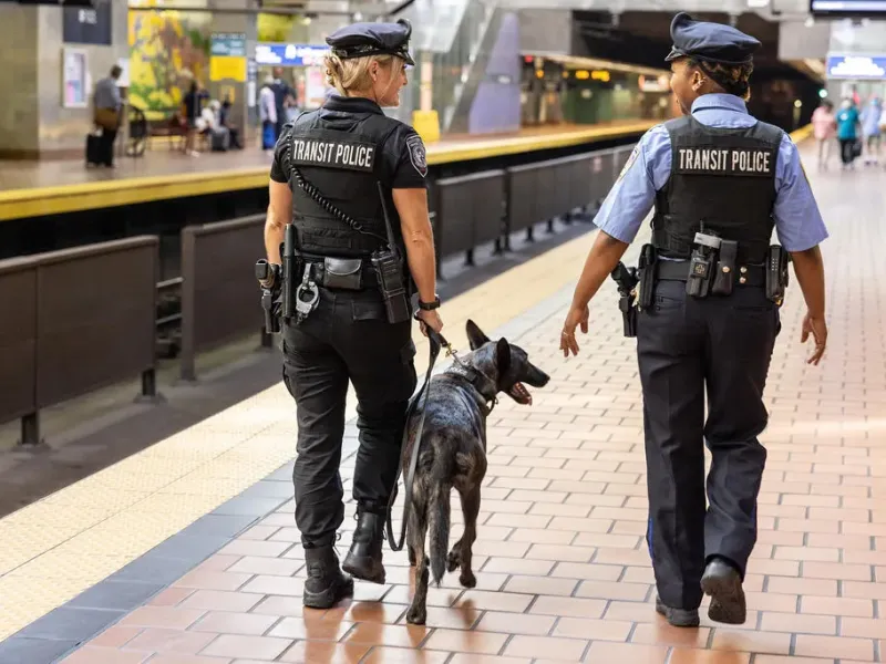 SEPTA police officers patrol on the Broad Street line. (SEPTA)