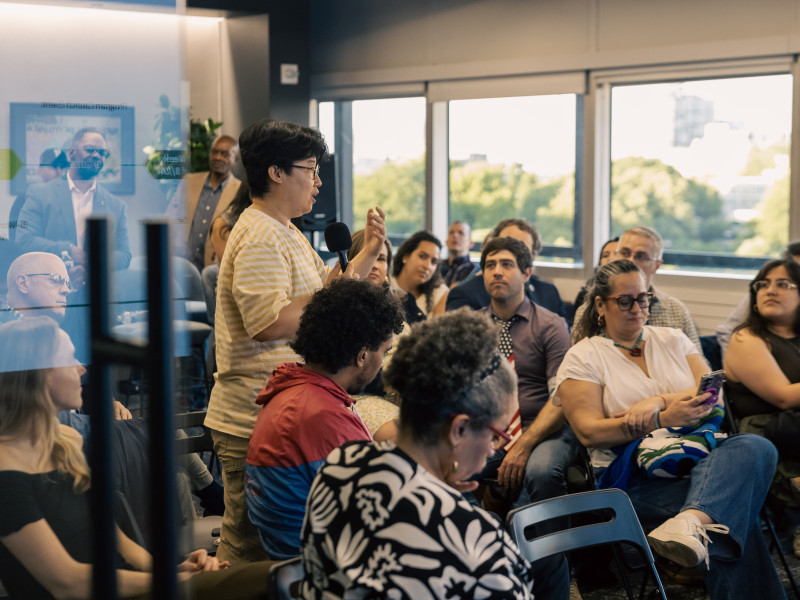 A group of attendees at the June 4 Every Voice, Every Vote 202 Grant Launch event at Lenfest's headquarters in Philadelphia