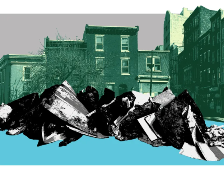 Illustration of trash on Philadelphia street
