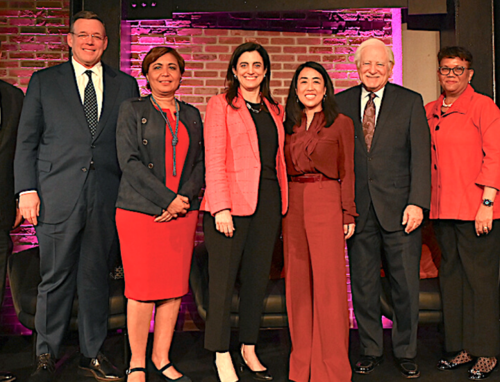 Candidates and interviews on stage after The Ultimate Job Interview forum