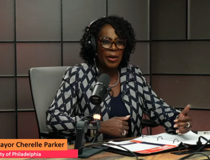 Screenshot of Mayor Cherelle Parker on WHHY's studio 2