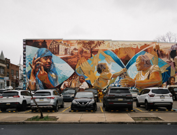 A mural in Philadelphia's Germantown neighborhood on April 12, 2025. Caroline Gutman for The Trace